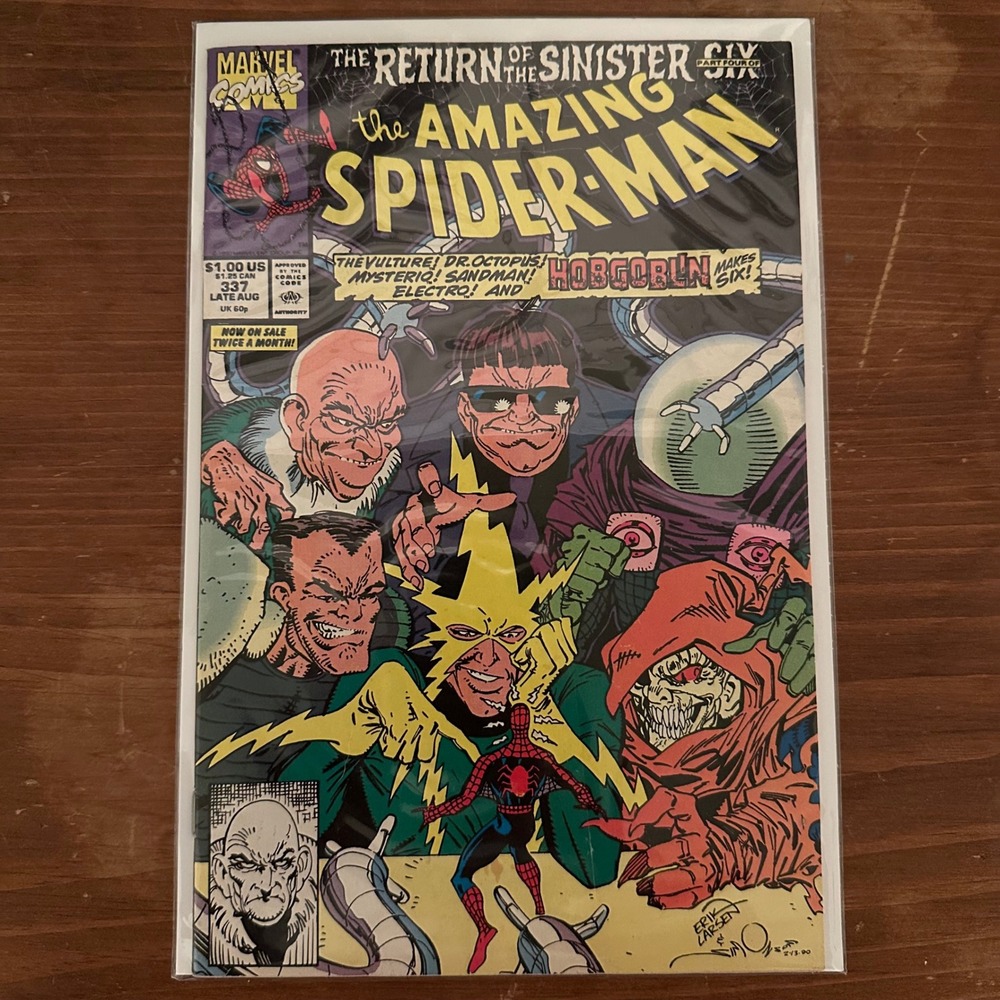 Vintage Amazing Spider-Man #337 Marvel 1990 Return of the Sinister Six VF/NM Raw